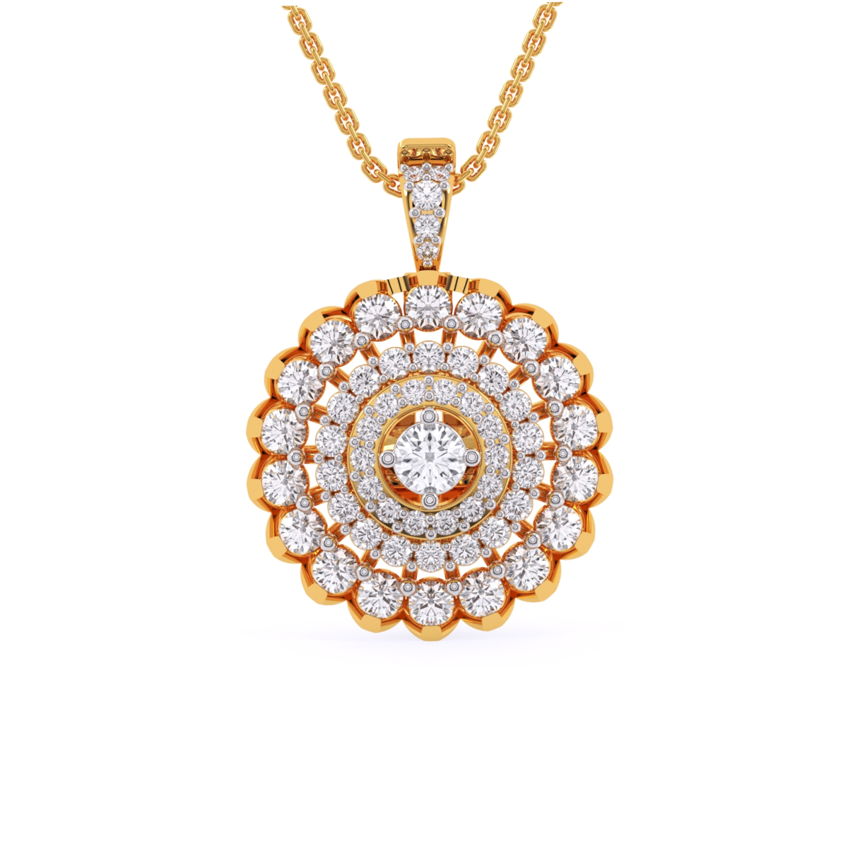 Diamond Vintage Halo Necklace